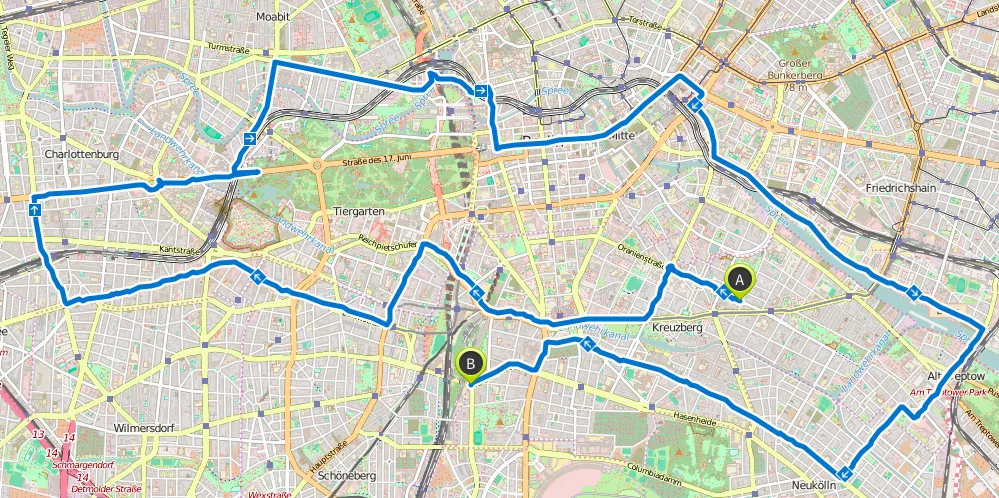 Gefahrene Route