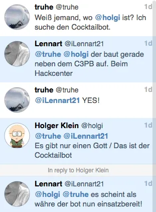 Cocktailbot-Suche auf Twitter
